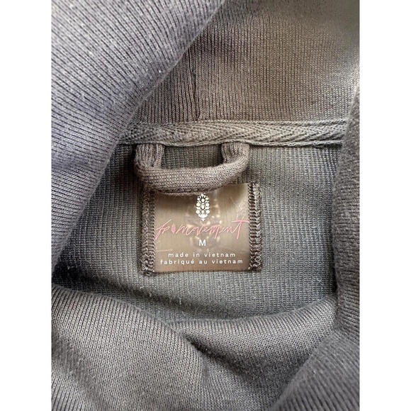 Free People Movement Last Chance Oversize Pullover Sweatshirt M Velour Charcoal - Picture 7 of 9